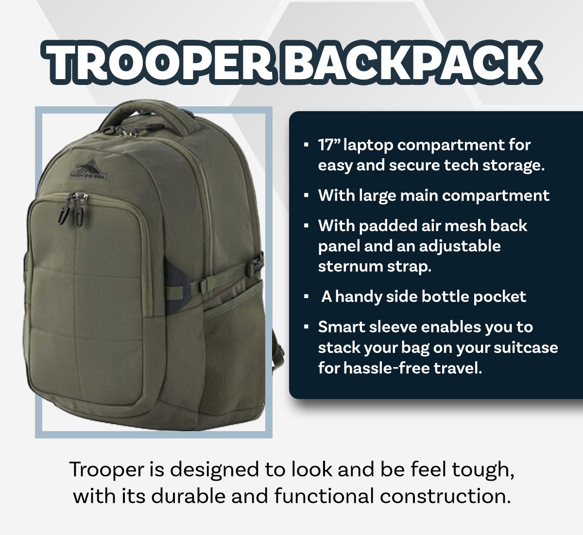 High Sierra Black Trooper Backpack | Shopee Philippines