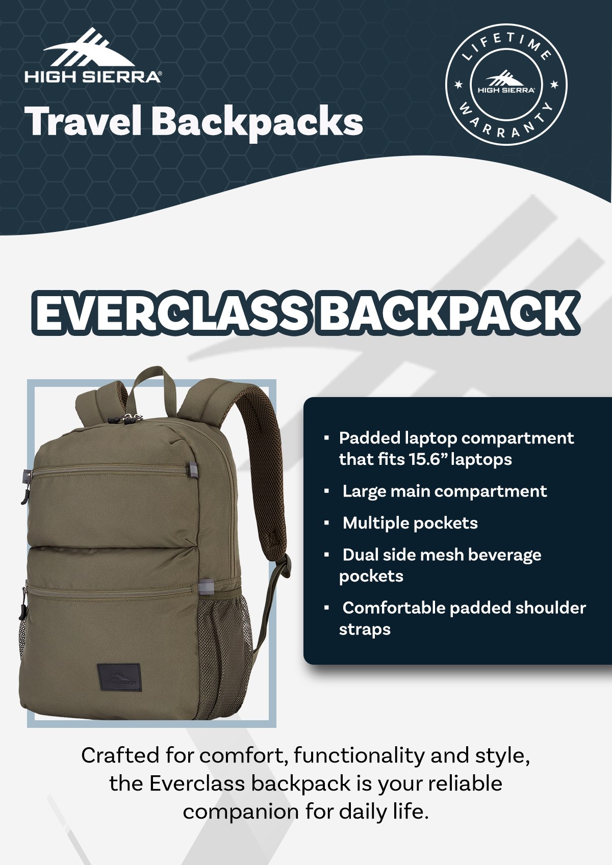 High Sierra Cosmic Blue Everclass Backpack | Shopee Philippines