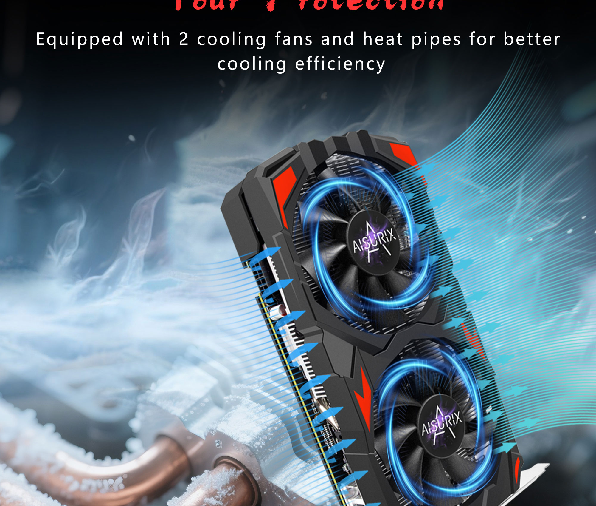 AISURIX Graphics Card RX 580 8GB GDDR5 256Bit 2084SP Computer GPU Video ...