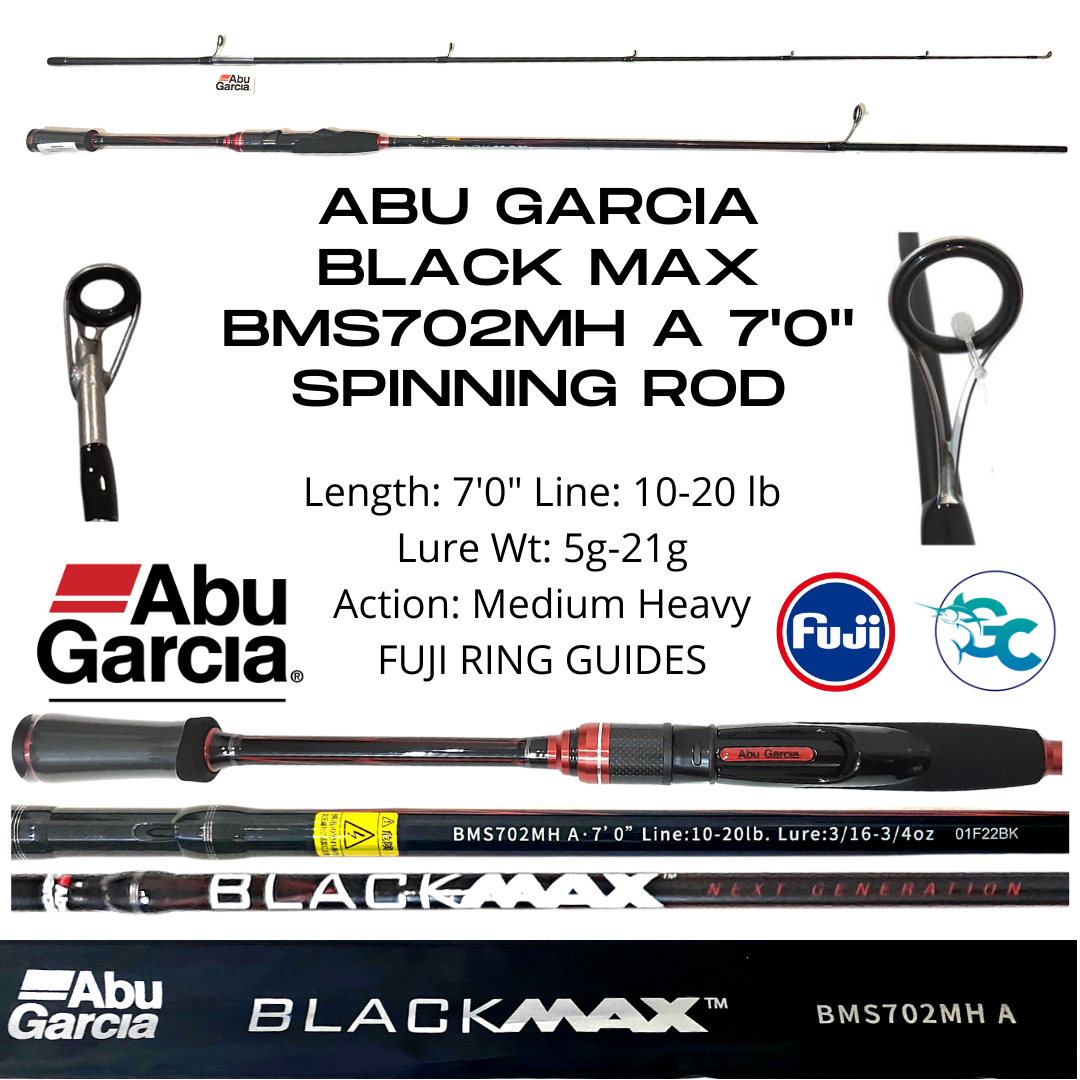 ABU GARCIA BLACK MAX NEXT GENERATION MEDIUM / MED HEAVY ACTION 7ft ...
