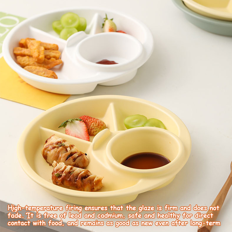 4 Grids Portion Plate Microwavable Safe Dinner Breakfast Calorie ...