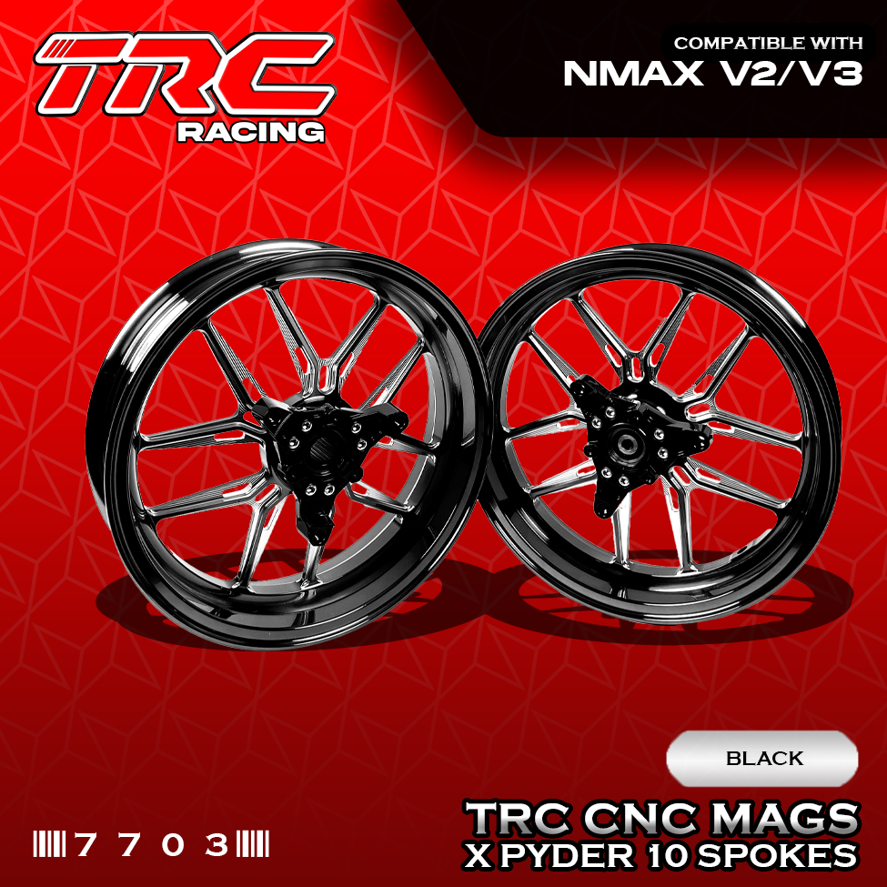 TRC NMAX V2/V3 CNC XPYDER 10 SPOKES MAG WHEELS (3.0 F x 3.5 R 13) 7703 ...
