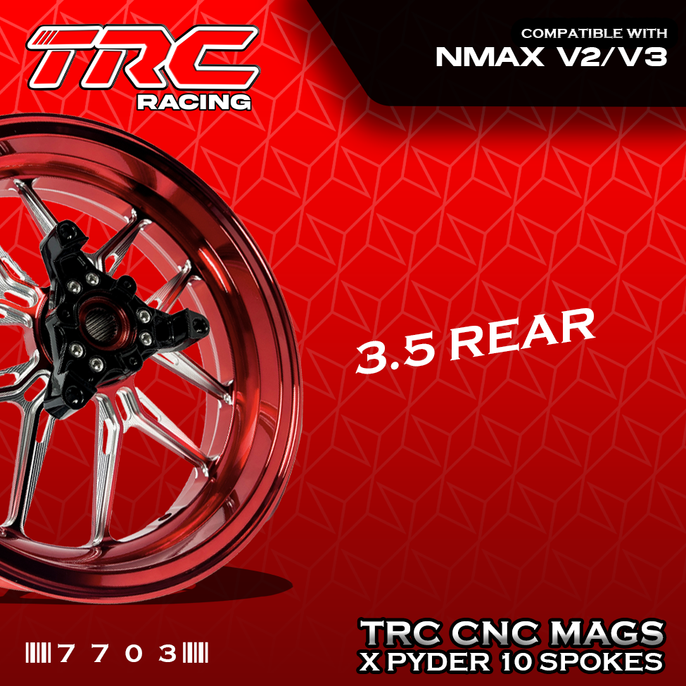TRC NMAX V2/V3 CNC XPYDER 10 SPOKES MAG WHEELS (3.0 F x 3.5 R 13) 7703 ...