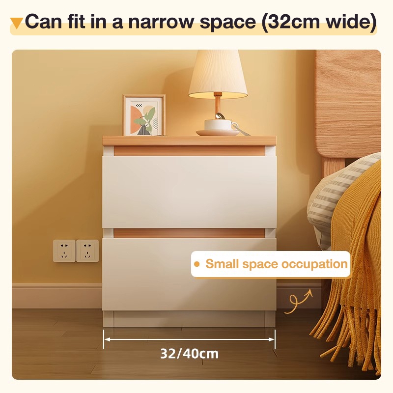 Simple Bedside Table With Drawer Minimalist Shelves Nightstand Side ...