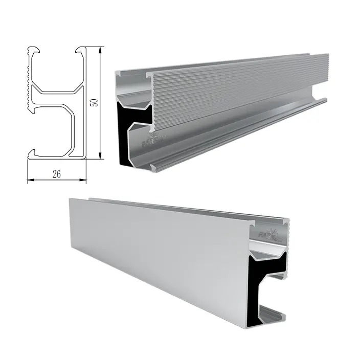 2.4 Meters PV Aluminum Roof Railings Solar Panel Mounting Rail | Shopee ...
