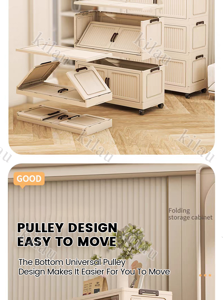Multi-layer foldable locker wardrobe stackable storage clothes toys ...