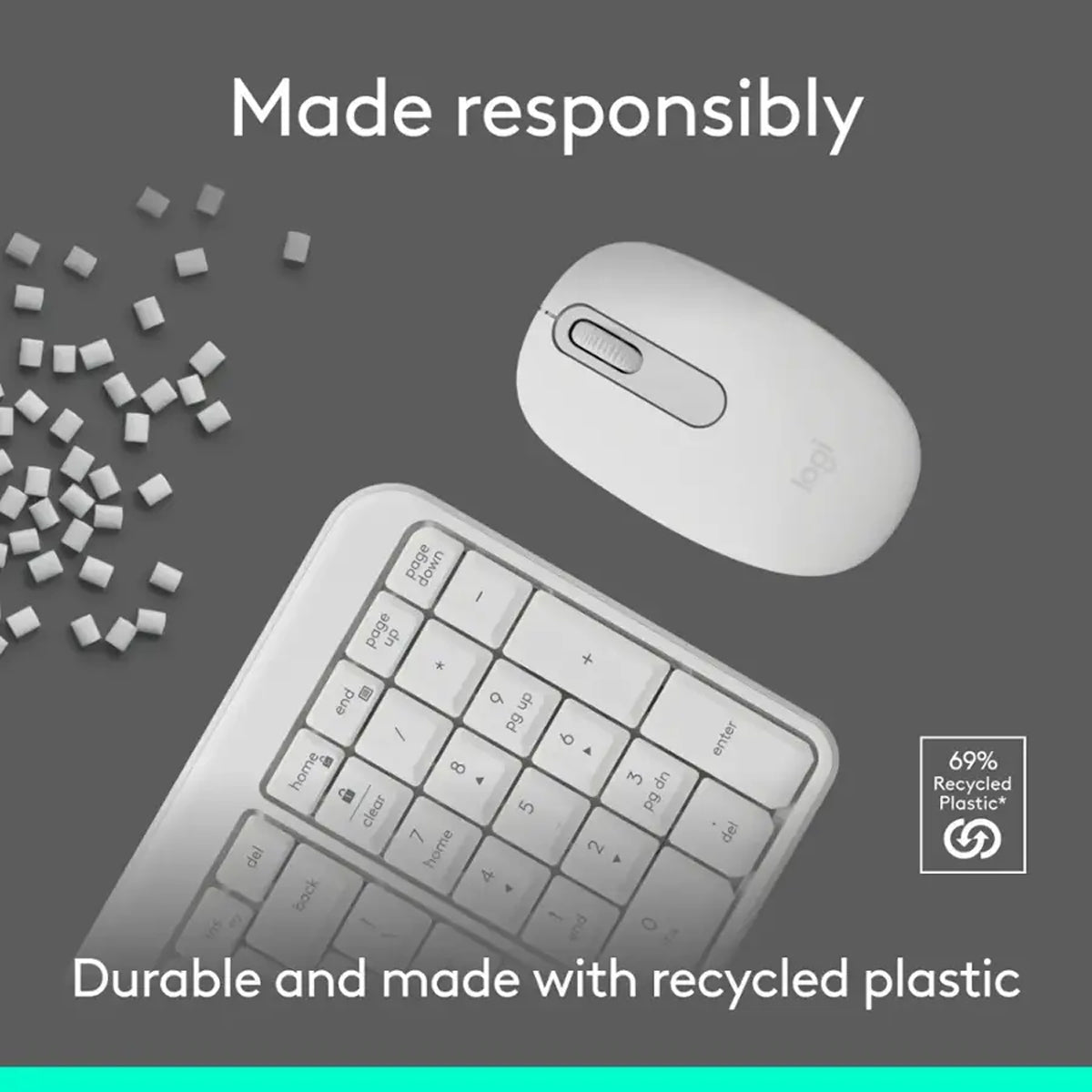 Logitech MK250 Compact Wireless Mouse and Keyboard (Off-White) (920 ...