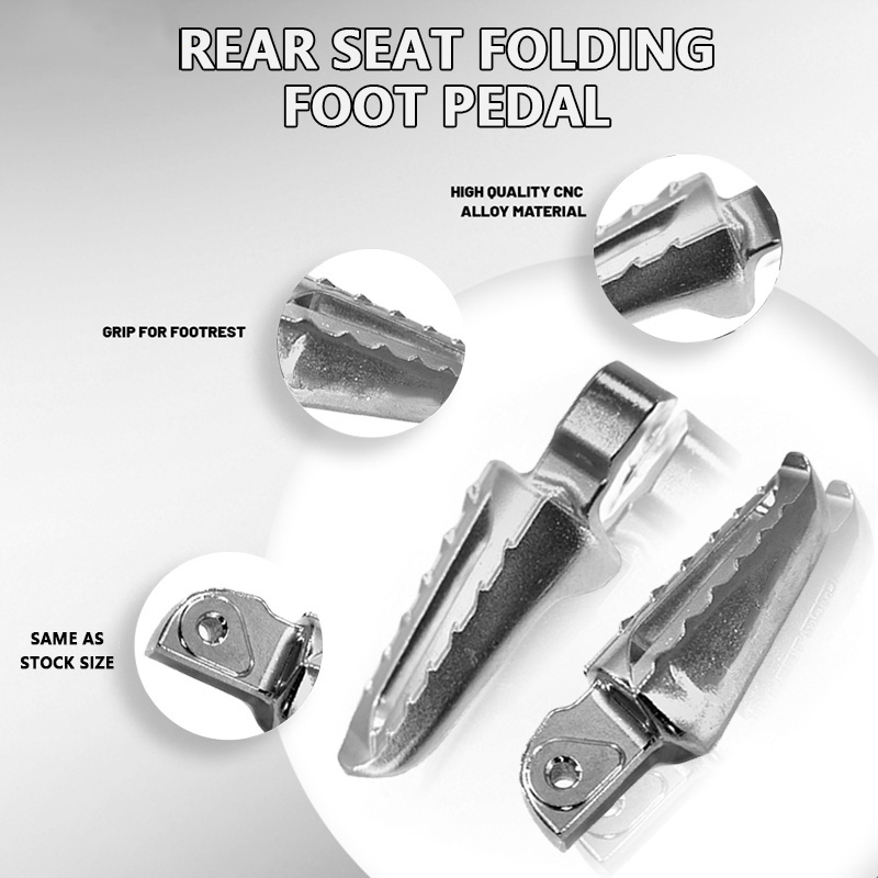 Honda Click V2 V3 / Beat Fi V2 V3 Alloy Footrest 1Pair Motorcycle Rear ...