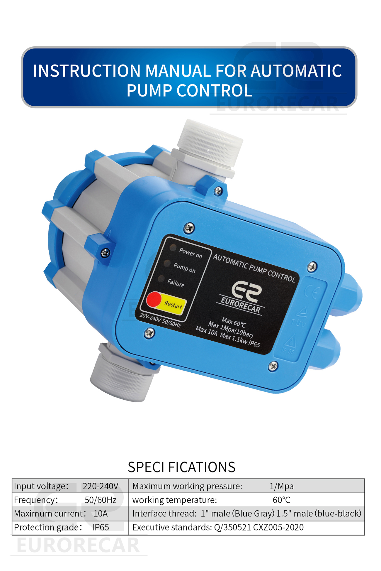 220V Automatic Pressure Controller Intelligent Water Pump Pressure ...