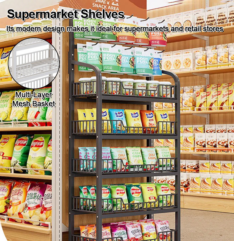 Multi-layered Supermarket Snack Shelf Food Toy Display Rack For Store ...