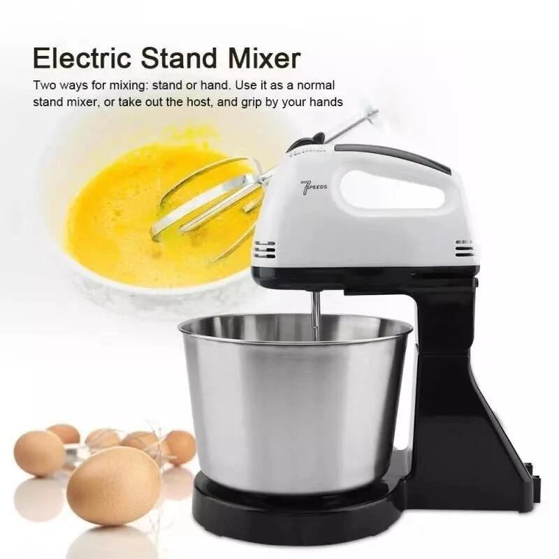 CQW Hand Mixer 7 Speed Electric Mixer with Stand and Stainless Bowl ...