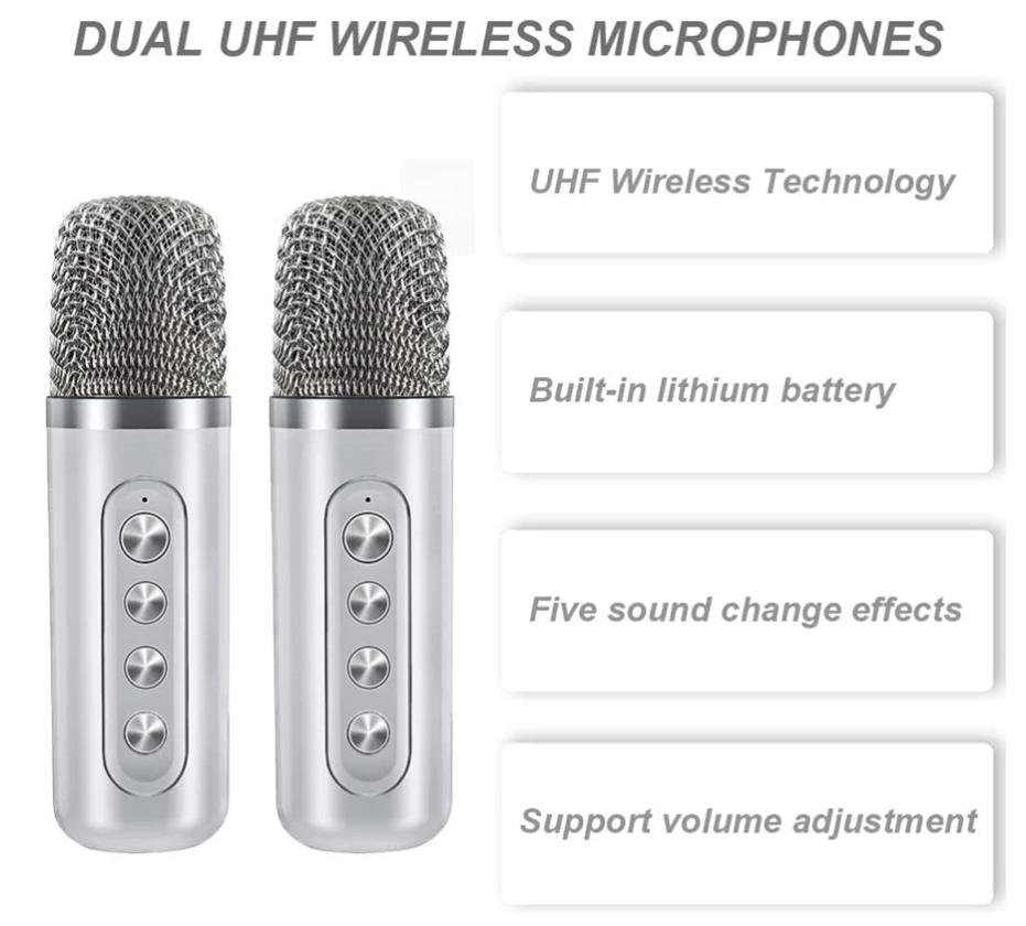 Bluetooth Speaker with mic Wireless Bluetooth Dual Microphone 3D Stereo ...