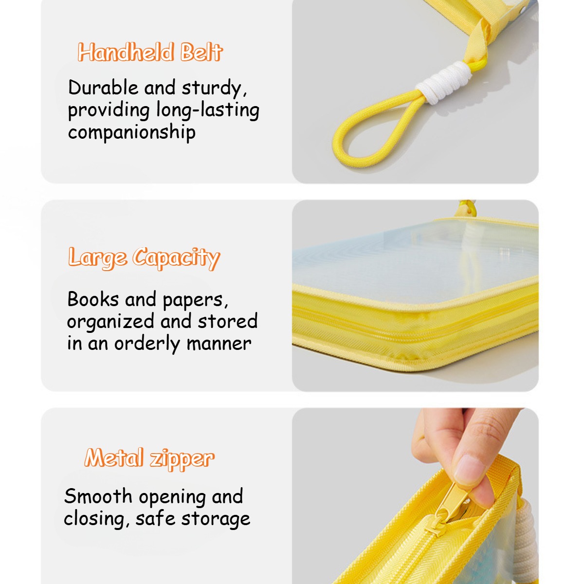 A4 File Bag with Clip Paper Storage Organizer Handheld Pouch Portable ...