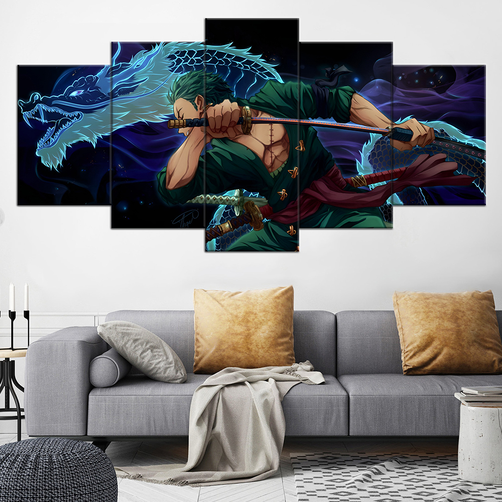 ONE PIECE Anime Wall Decor 5pcs HD Waterproof Poster Home Walls Sticker ...