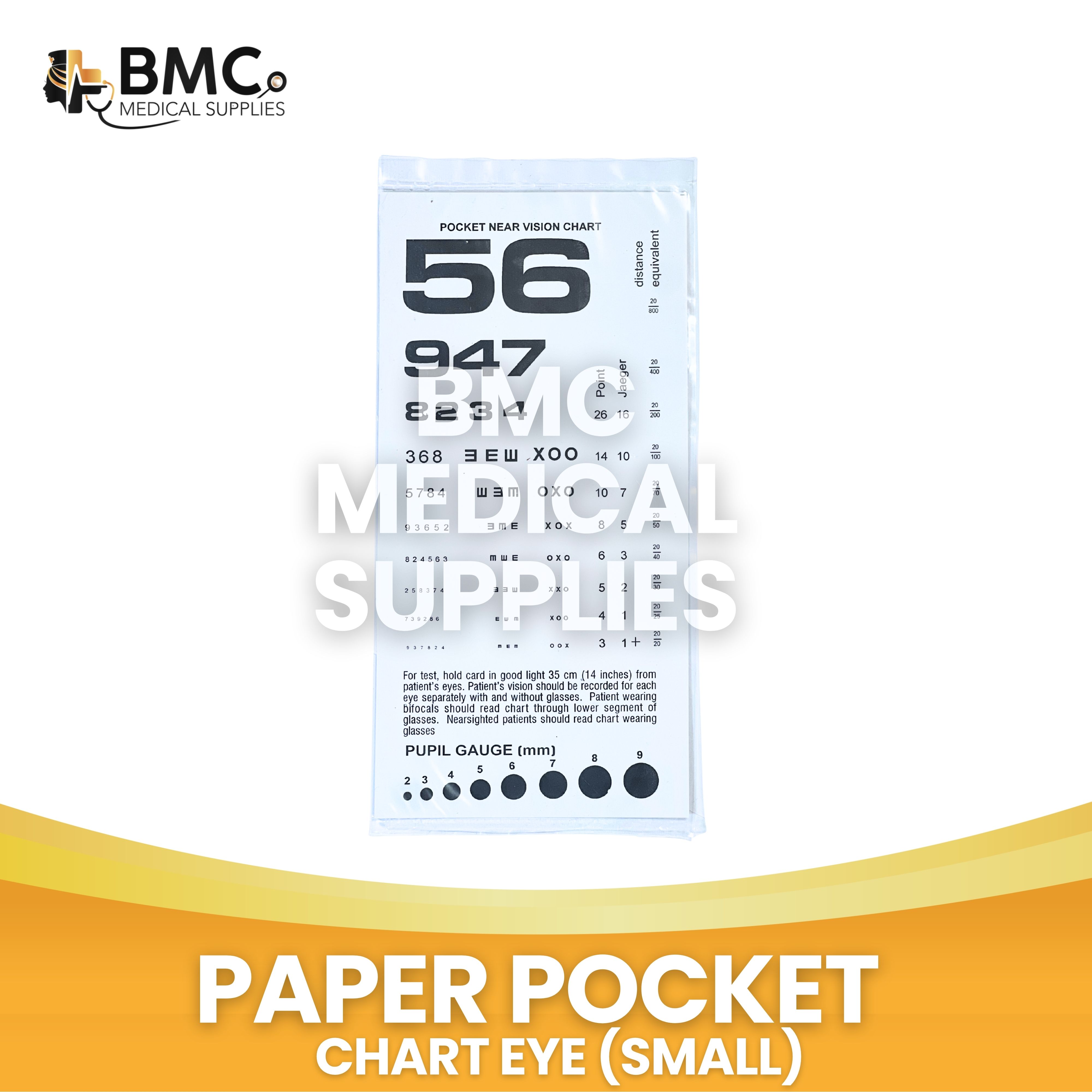 Pocket EEye Chart / Snellen or Jaeger Chart and Pain Rating Scale ...