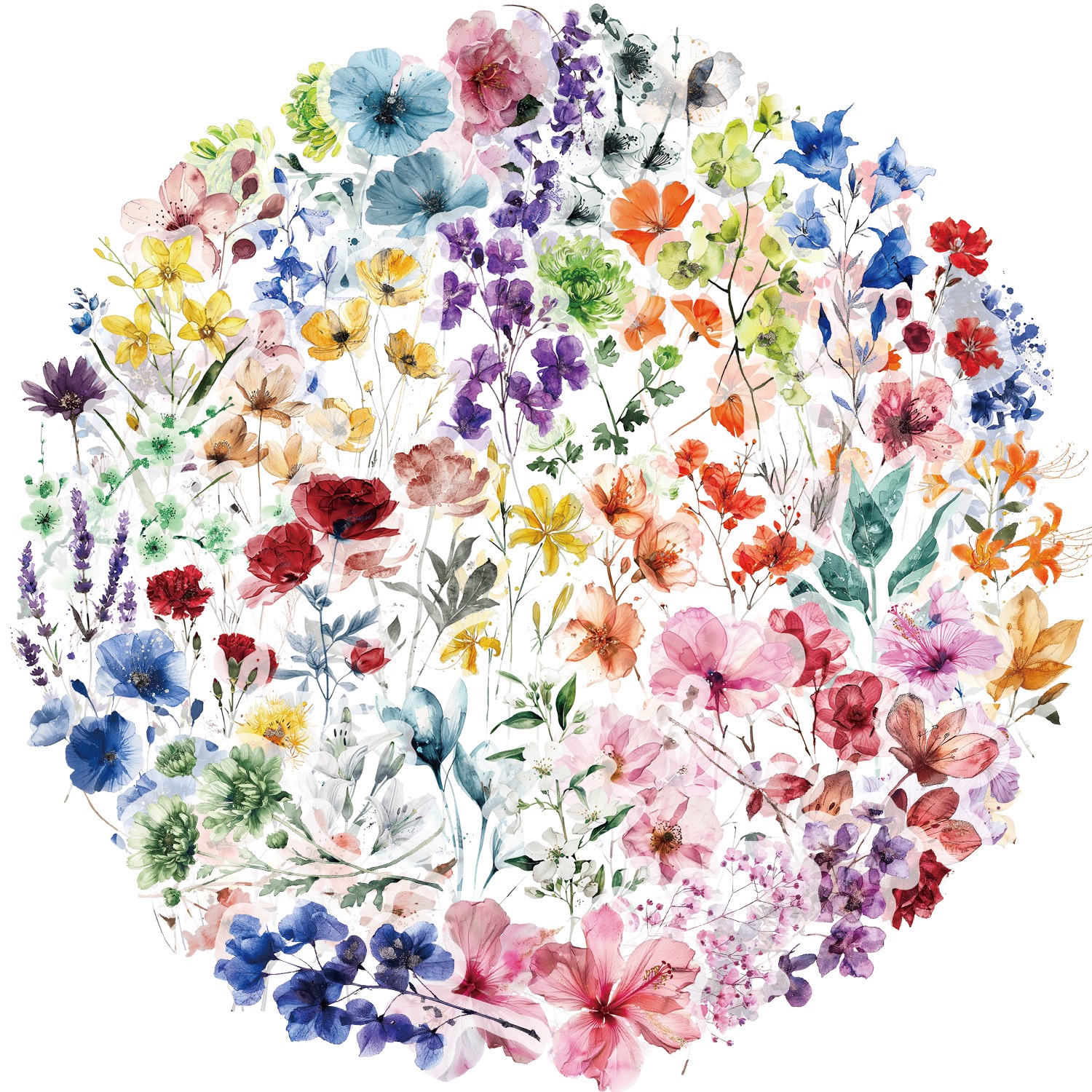 50Pcs Transparent color Flower Sticker Decorative DIY Phone Laptop ...
