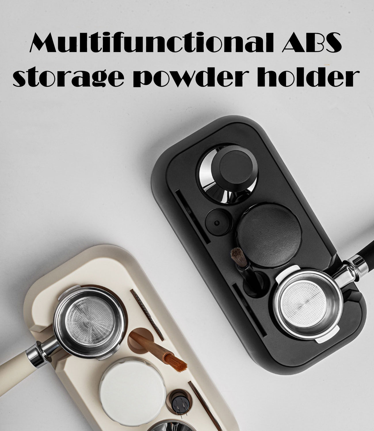 Buddy´s Bar - Barista Edition, Premium stamperstation voor alle sabotagematen, 14 x 7/9 cm, H: 5,5 cm, aandrukstation voor espresso zeefdragers, gematteerd roestvrij staal, siliconen, zwart