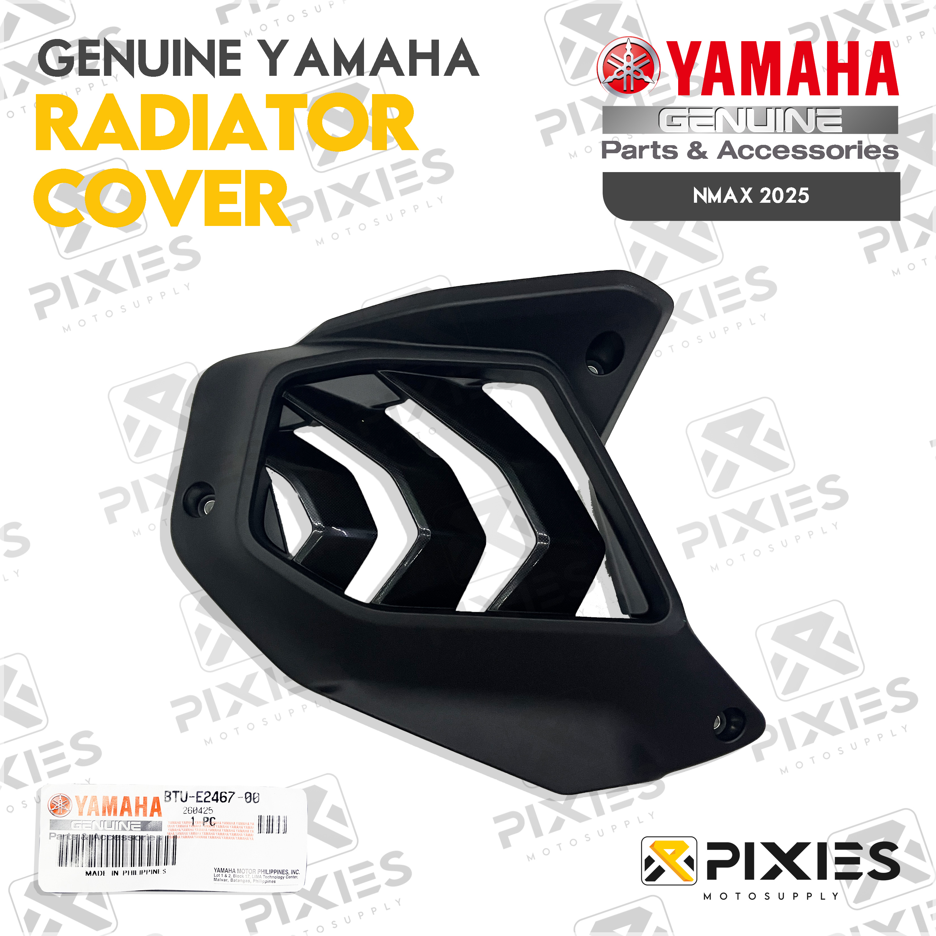 YAMAHA GENUINE RADIATOR COVER FOR NMAX V3 NMAX 2025 TURBO / AEROX V3 SP ...