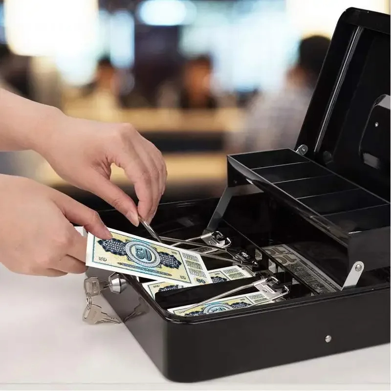 COD Cash box portable money secret security safe box lock metal 12iNCH ...