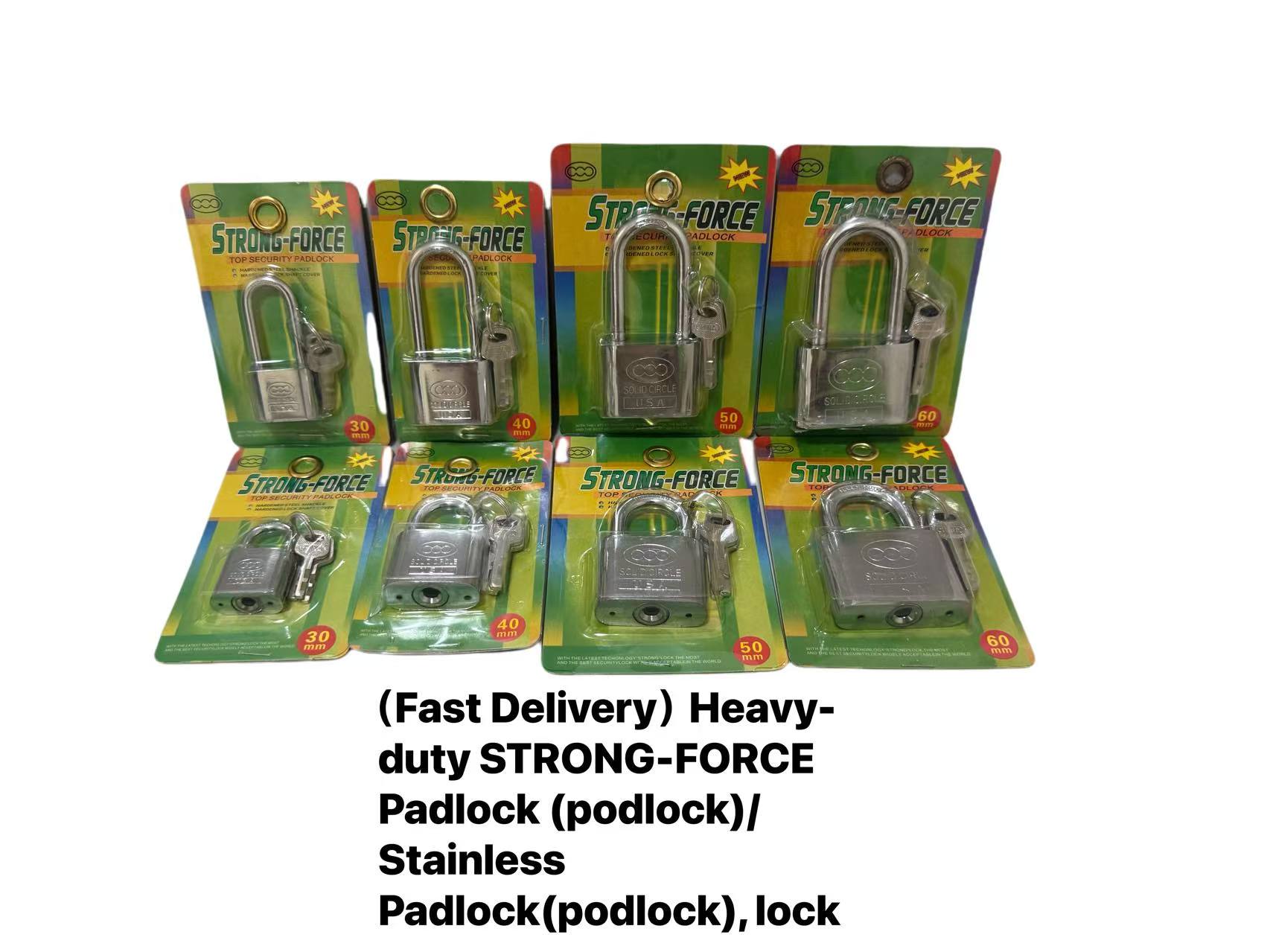 （Fast Delivery）Heavy-duty STRONG-FORCE Padlock (podlock)/ Stainless ...