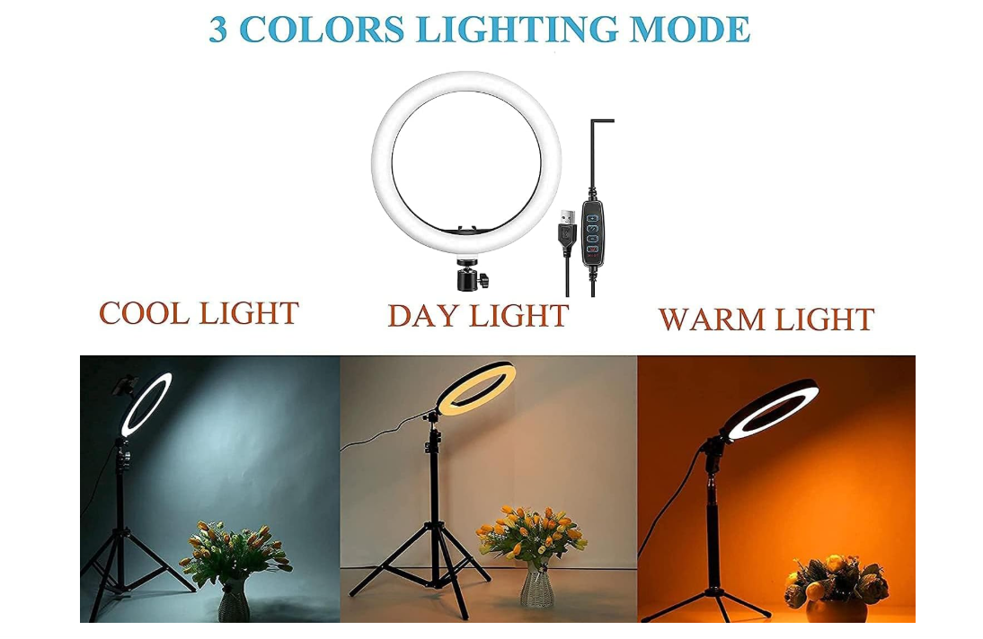 Ring Light with 3 Color Modes Dimmable Led photography, for YouTube ...
