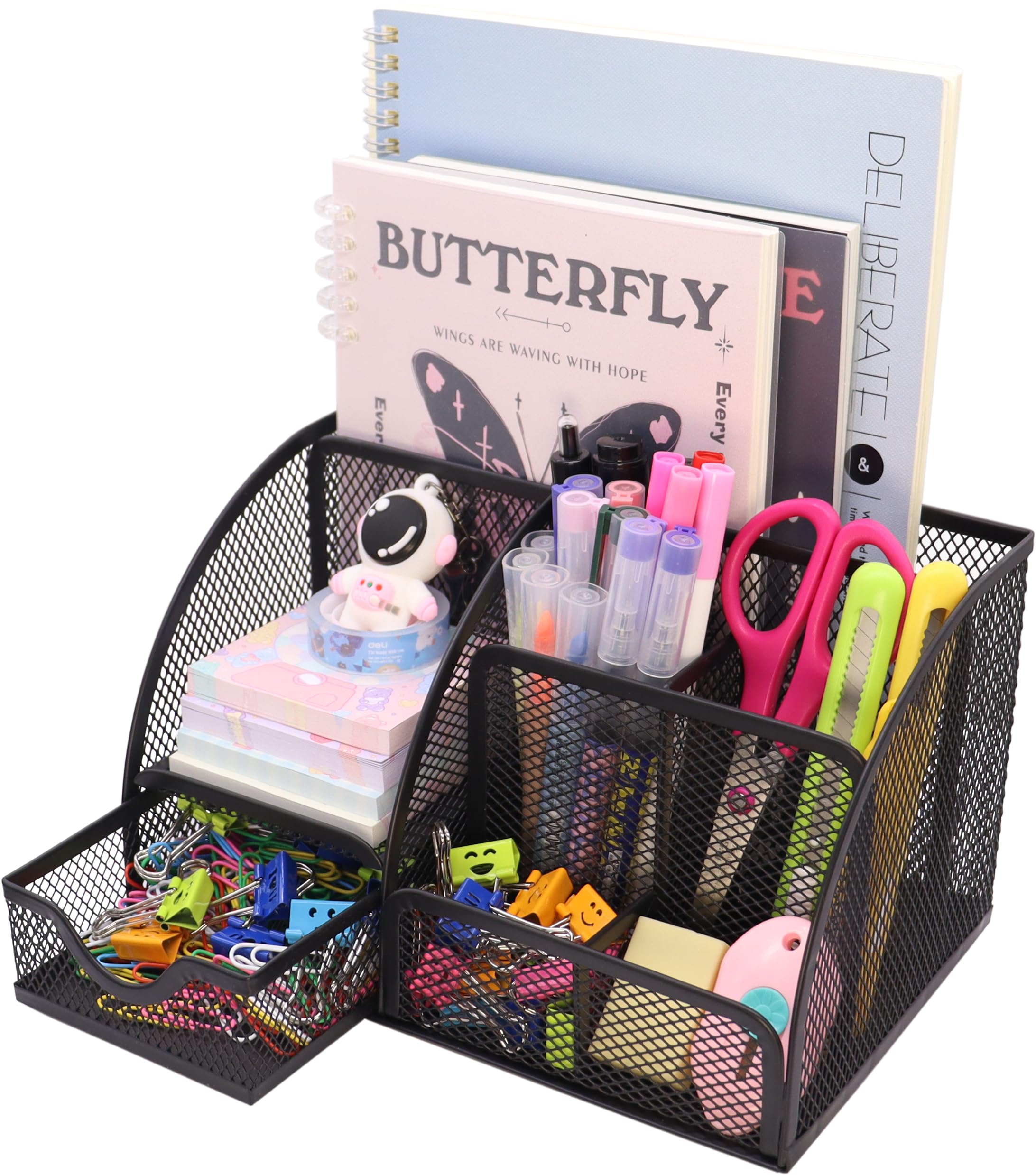 7-in-1 Set of Office School Supplies Desk Storage Pen Rack With Drawers ...
