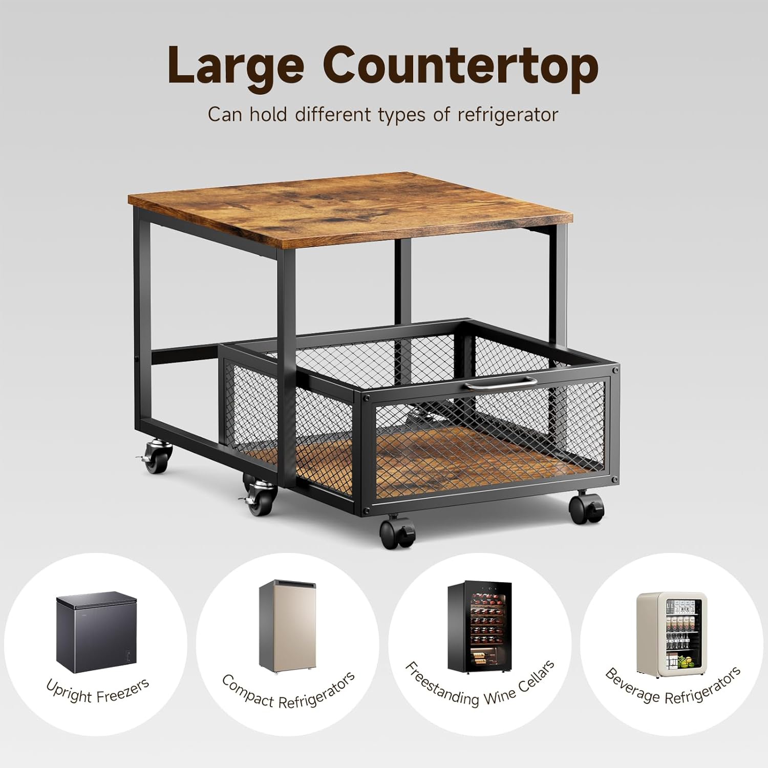Refrigerator Rack Stand Heavy Duty Mini Fridge Stand Metal Printer ...