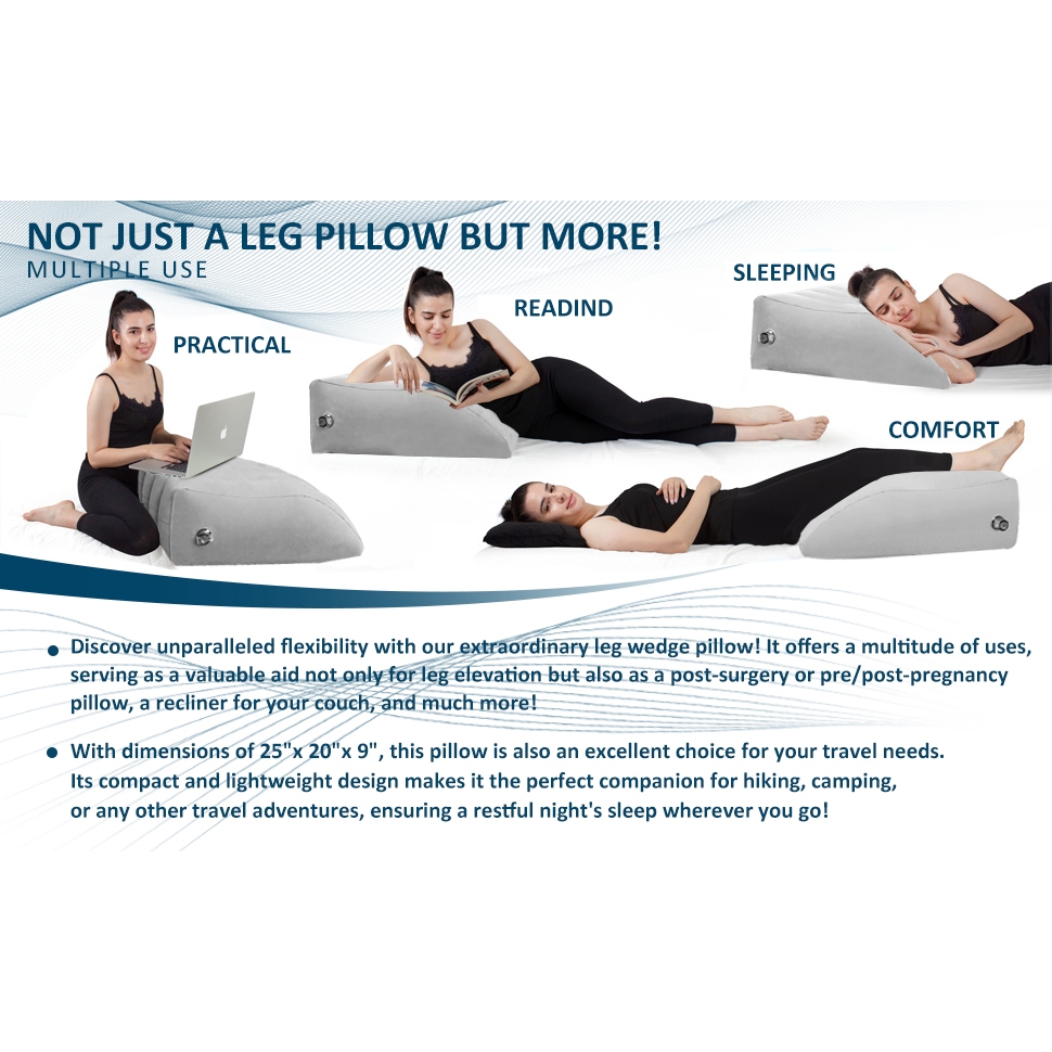 Inflatable Leg Elevation Pillow Foot Support Cushion Portable Wedge ...