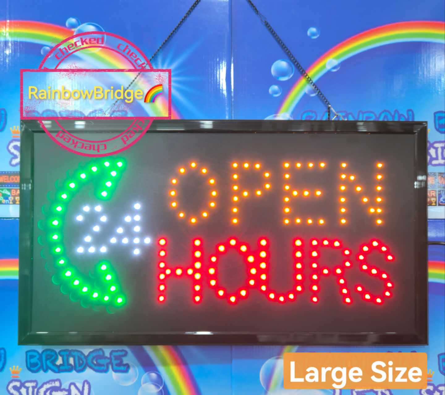 OPEN 24HOURS - RAINBOW BRIDGE LED SIGNAGE (New-Small-Large) #SIZE ...