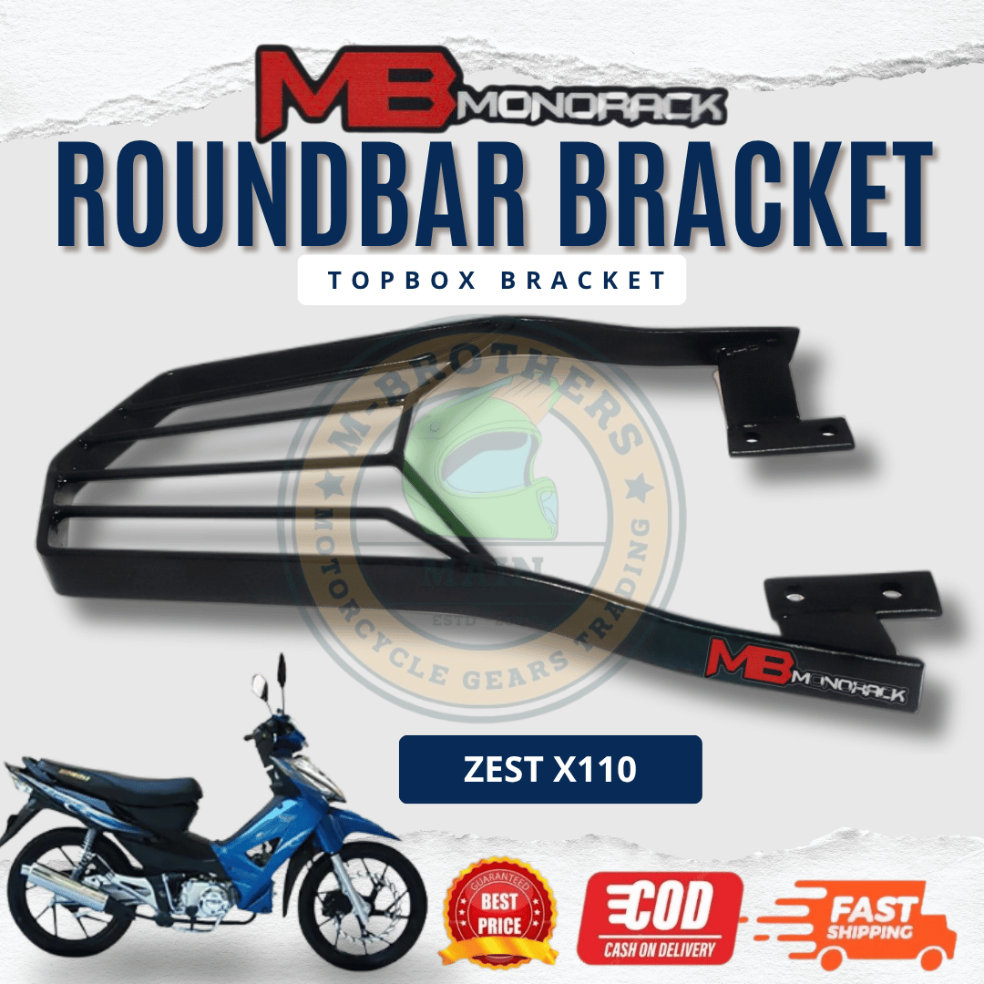 Motorstar Zest X 110 Round Bar MB Monorack Topbox Bracket for Motorcyle ...