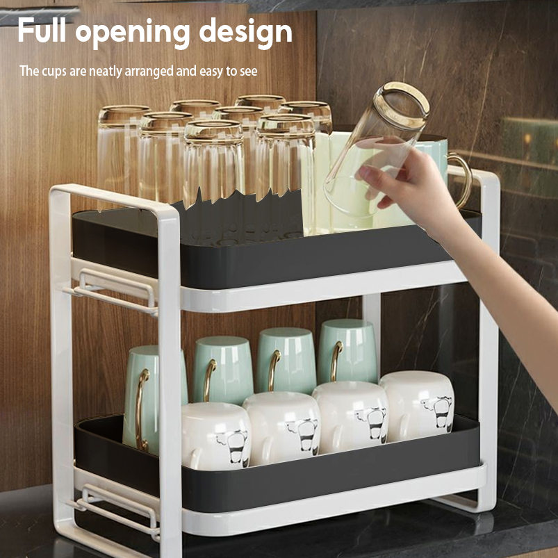 𝗦𝗔𝗙𝗘 𝗗𝗘𝗟𝗜𝗩𝗘𝗥𝗬 2-Tier Cups Drying Rack With Drain Tray Kitchen Organizer ...