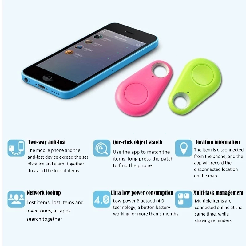 Popcorn Mini GPS Tracker Anti-loss Child Wireless Bluetooth Smart Kids ...