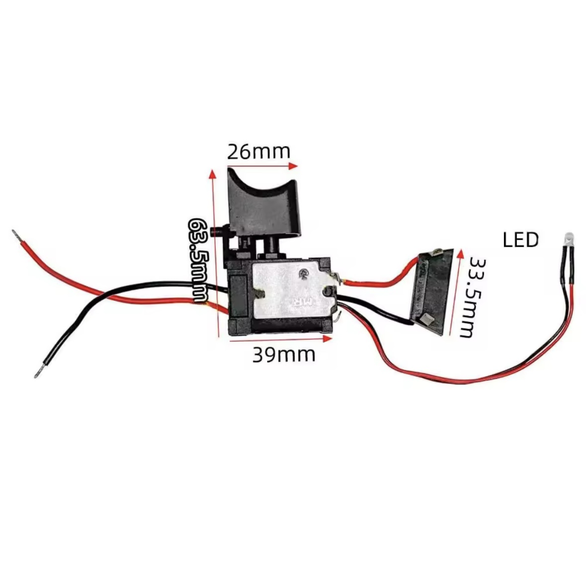 Lithium Battery Cordless Electric Drill Switch With led Light Trigger ...