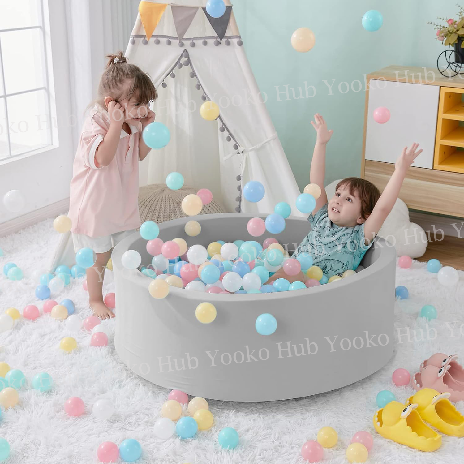Ball Pit for Toddlers,Baby Playpen,Baby Foam Soft Round Ball Pits for ...