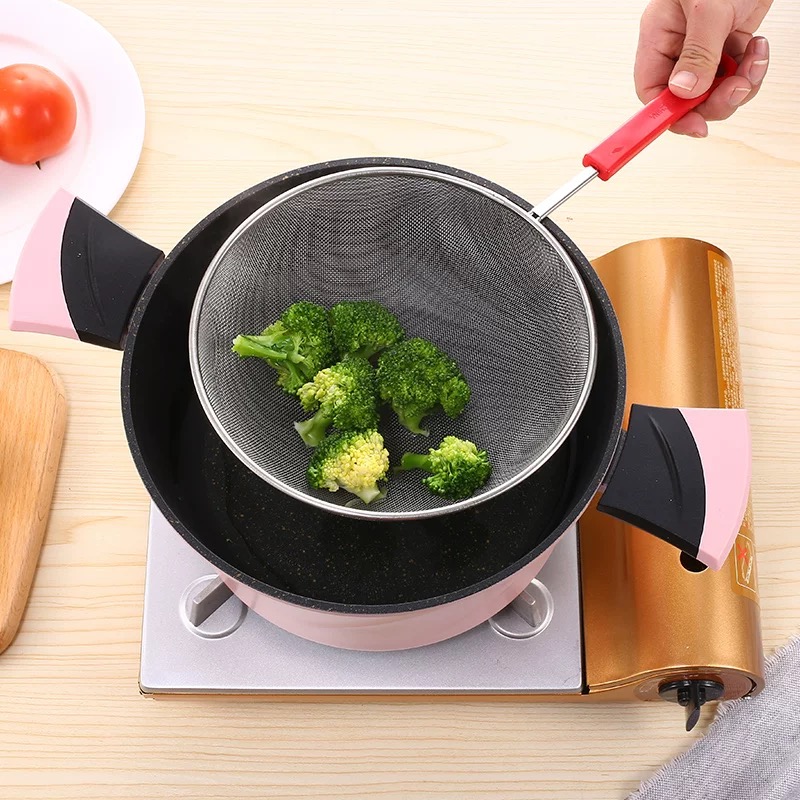 COD TIGER HOME Strainer w/ Handle Stainless Steel Fine Mesh Basket ...