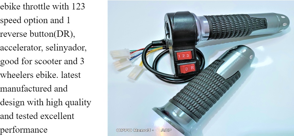 ebike throttle with 123 speed option and 1 reverse button(DR ...