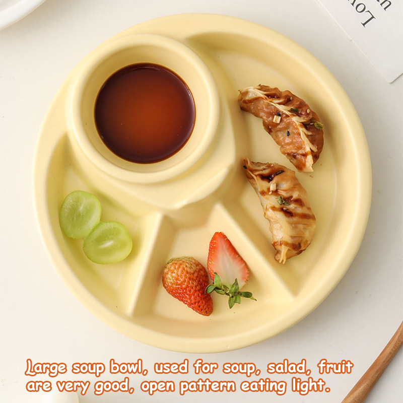 4 Grids Portion Plate Microwavable Safe Dinner Breakfast Calorie ...