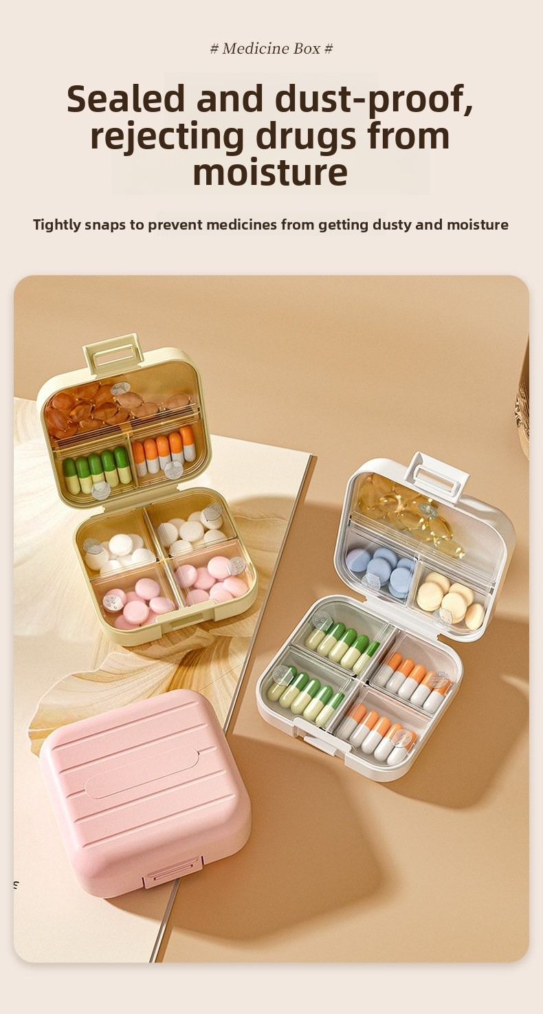 Mini portable medicine box, portable medicine box, multi compartment ...