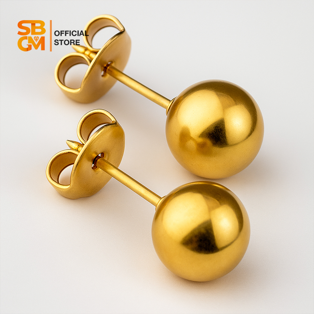 SBGM Jewelry High-Quality Authentic 10K Gold Round Stud Earrings for Kids  Babies – Hypoallergenic