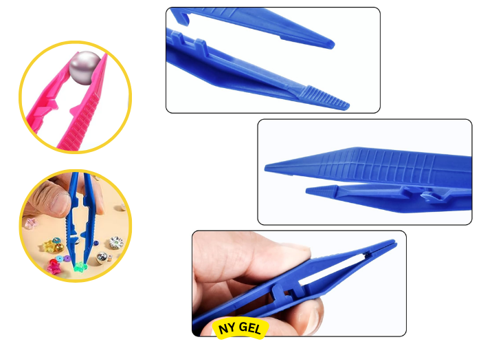 Bead Tweezers Plastic Forceps Craft Tweezer for DIY Craft Jewelry ...