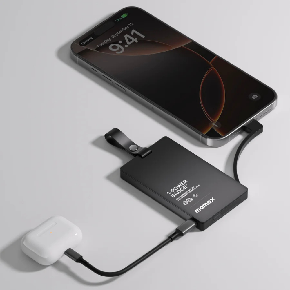 Momax 1-Power Badge+ Rechargeable Find My Locator 2500mAh | Shopee ...