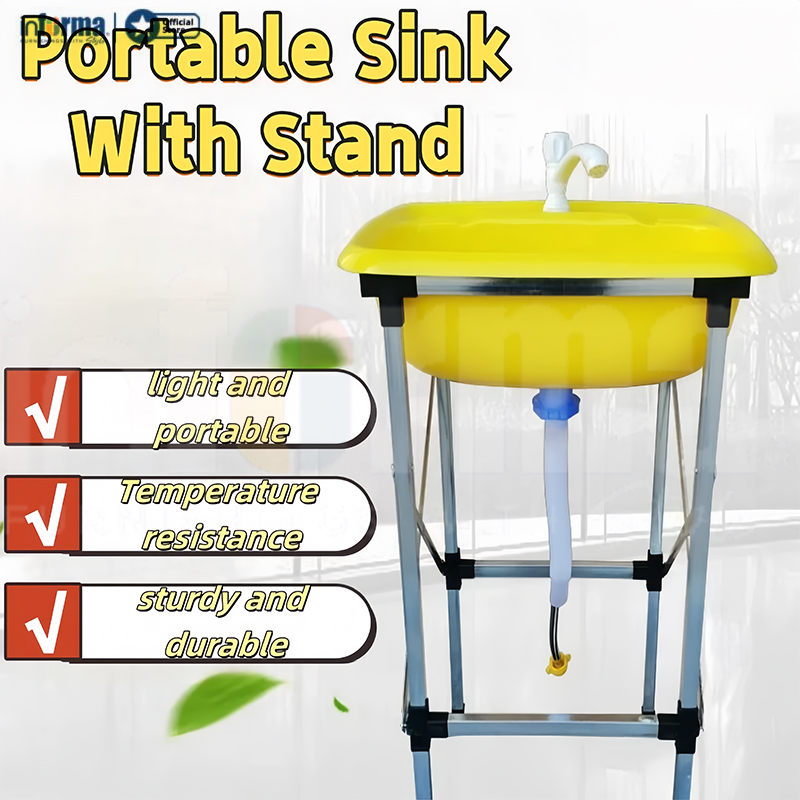 INFORMA Portable Sink Plastic Sink Basin With Foldable Stand Simple ...