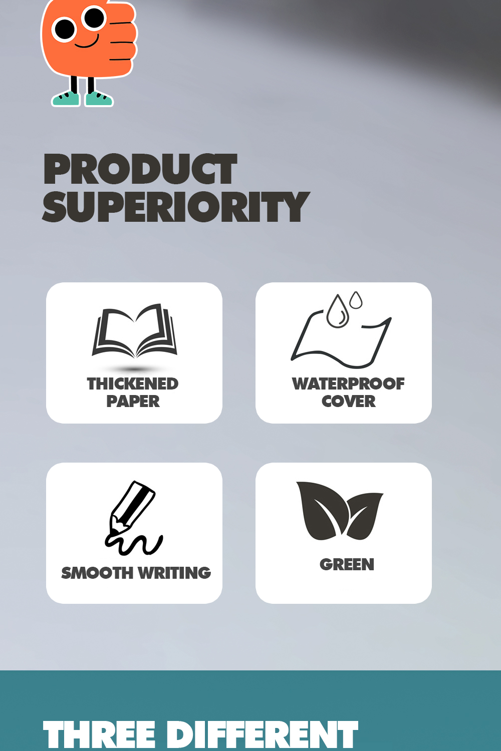 Vertical Spring Notebook Waterproof PP Cover Flip Up Loose-Leaf ...