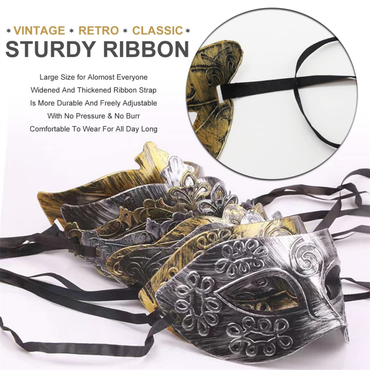 Masquerade Mask For Female Male Masquerade Mask for Men Half Face Mask ...