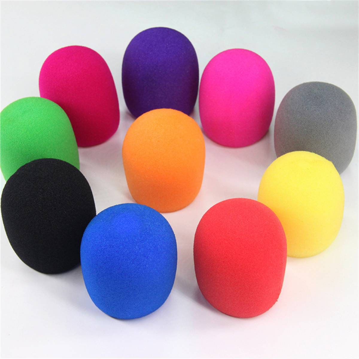 Universal Rubber Microphone Anti Roll Sleeve Mic Windscreen Foam Bottom ...