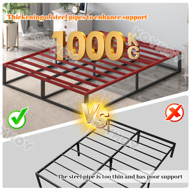 Metal bed steel frame indoor double bed single bed without bed frame ...