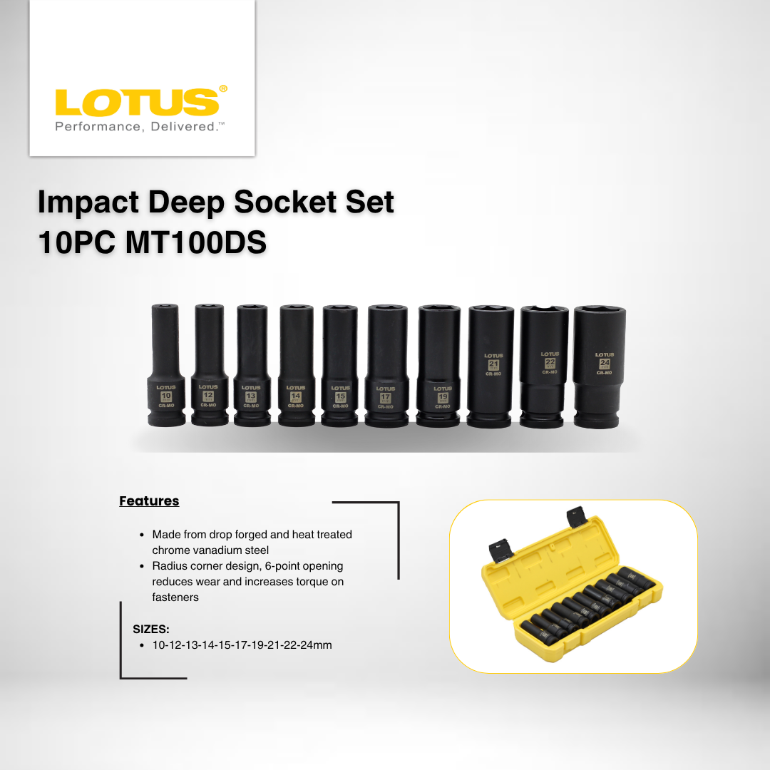 Lotus Impact Deep Socket 10PC MT100DS | Mechanic Tools | Shopee Philippines