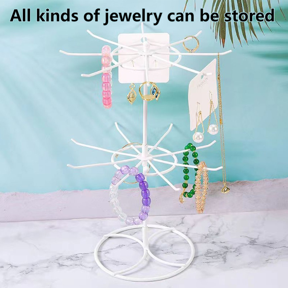 360 Rotation Rotating Rack Metal Stand With Hooks for Necklace Jewelry ...