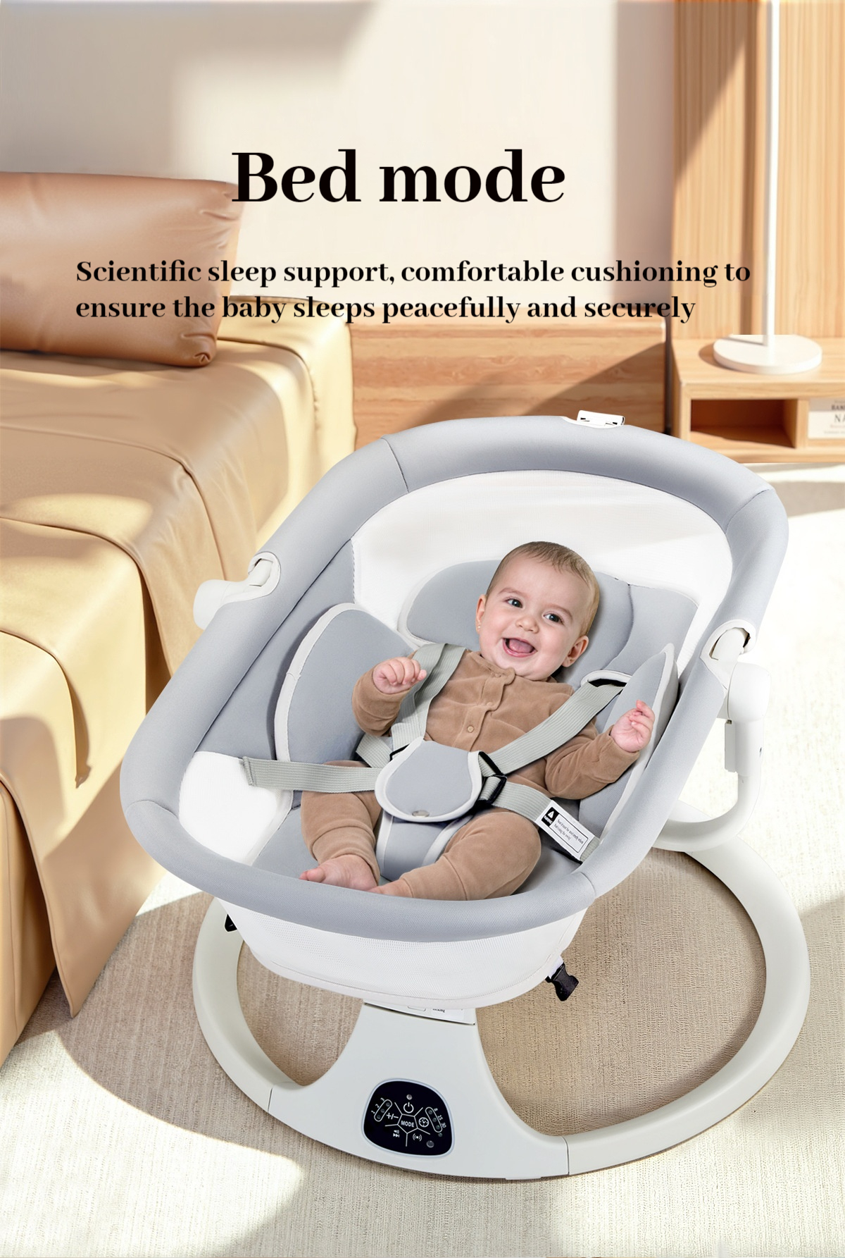 2in1 Baby Electric Rocking Chair With Bed Bluetooth Remote Control Baby ...