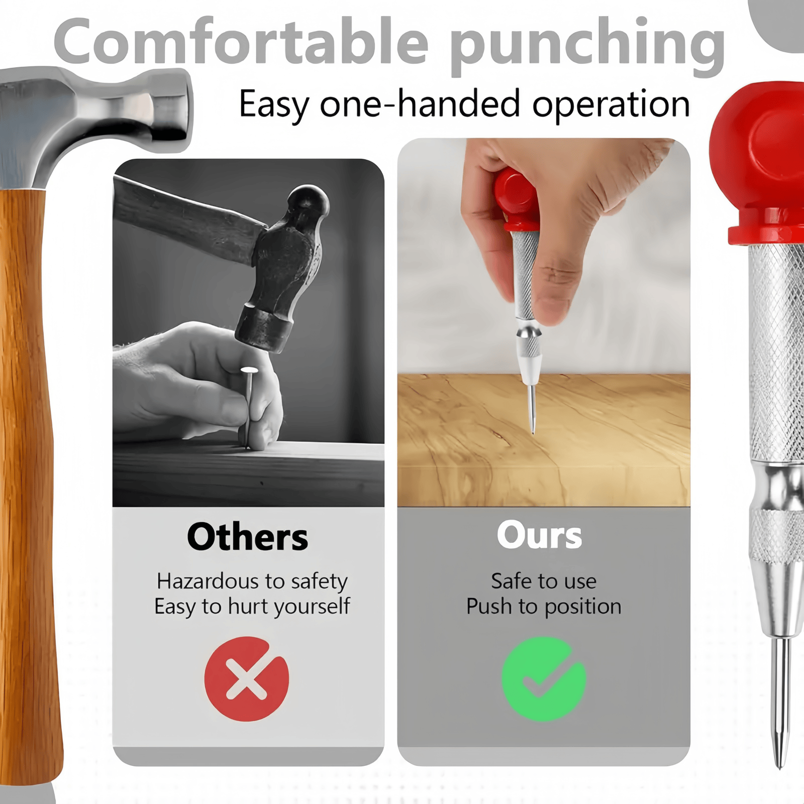 1Pcs Automatic Center Punch Spring-loaded Glass Breaker With High ...